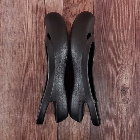 Crocs Jayna Womens Size 10 Jewel Flower Black Slingback Slip On Ballet Flats - Picture 9 of 15